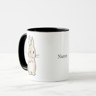 Bunny cleaning paws mug