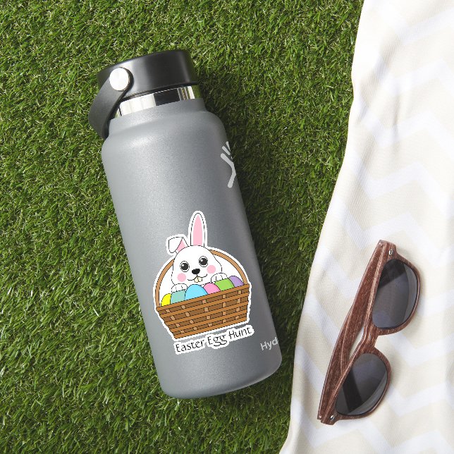 Bunny Colourful Easter EggHunt Basket | Personalis (HydroFlask Insitu)