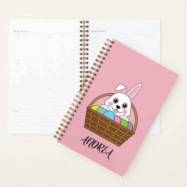Bunny Colourful Easter EggHunt Basket | Personalis Planner (Display)