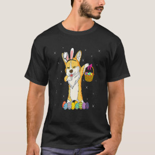 Bunny Corgi Dabbing Dog Happy Easter Day Egg Hunt T-Shirt