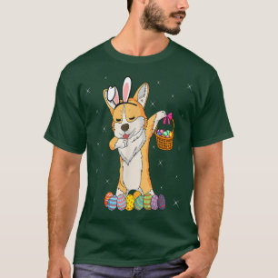 Bunny Corgi Dabbing Dog Happy Easter Day Lover Egg T-Shirt