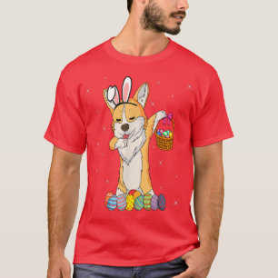 Bunny Corgi Dabbing Dog Happy Easter Day Lover Egg T-Shirt