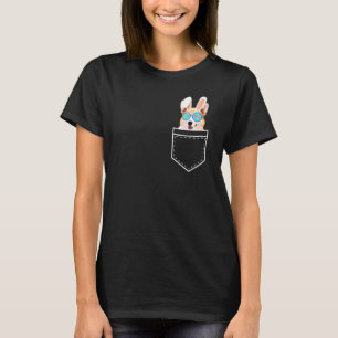 Bunny Corgi In Pocket Happy Easter Corgi T-Shirt