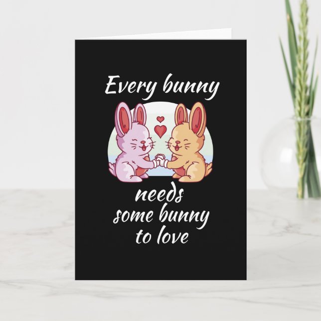 Bunny Couple Love Heart Easter Lovers Card (Front)