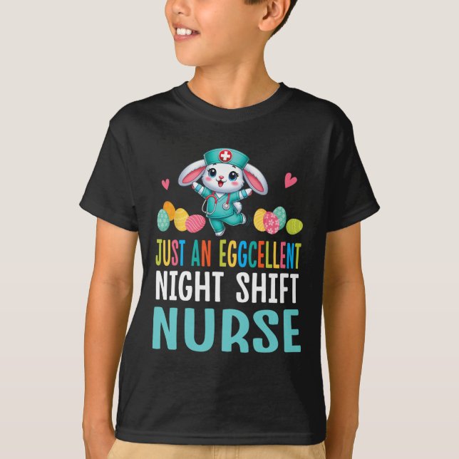 Bunny Dance Easter Eggs Just An Eggcellent Night S T-Shirt (Front)