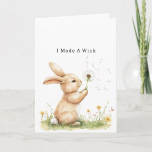 Bunny Dandelion Flower Wish Love Card