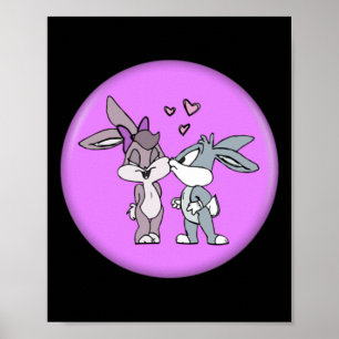 Bunny Detailed Graphic Design Valentine's Day Poster