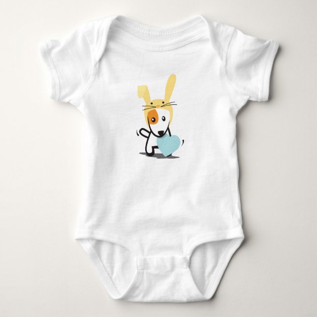 bunny dog for boy baby bodysuit (Front)