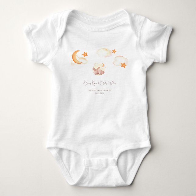 Bunny Dreams Neutral Baby Shower Bodysuit (Front)