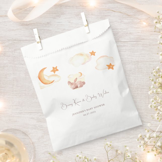 Bunny Dreams Neutral Baby Shower Favour Bags (Clipped)