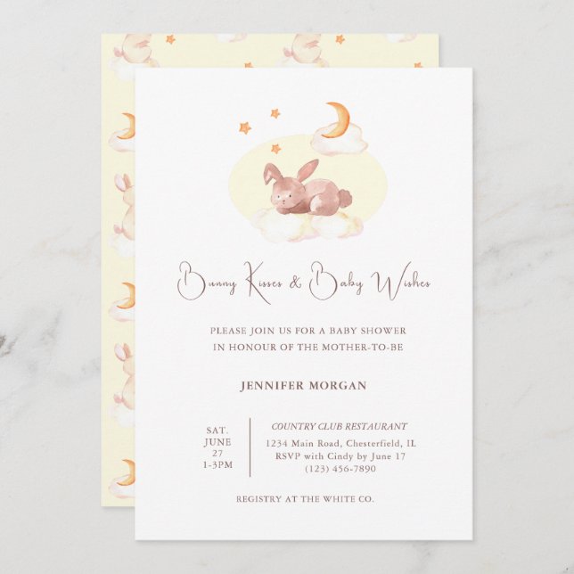 Bunny Dreams Neutral Baby Shower Invitation (Front/Back)