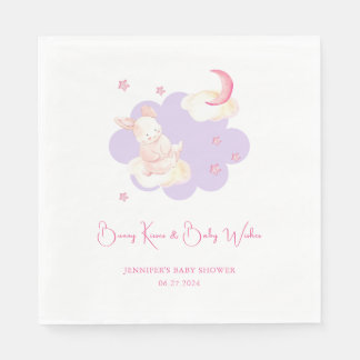 Bunny Dreams Purple Baby Shower Napkin