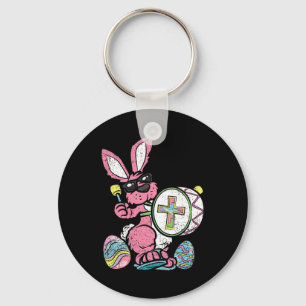 Bunny Drummer Easter Egg Hunting Spring Rabbit Jes Key Ring