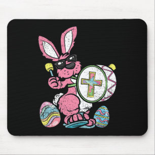 Bunny Drummer Easter Egg Hunting Spring Rabbit Jes Mouse Pad