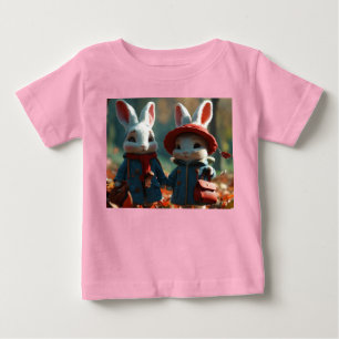 Bunny Duo in Pixar Style Baby Tee