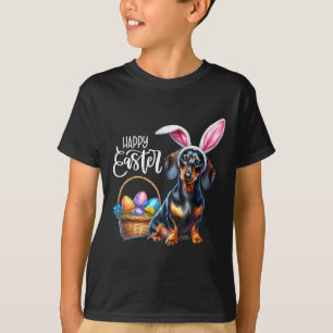 Bunny Ear Dachshund Dog Easter Eggs Happy Easter D T-Shirt