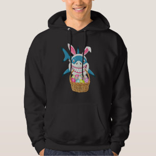 Bunny Ear Shark Easter Egg Hunting Shark Easter Hoodie