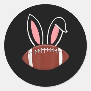 Bunny Ears American Football Classic Round Sticker