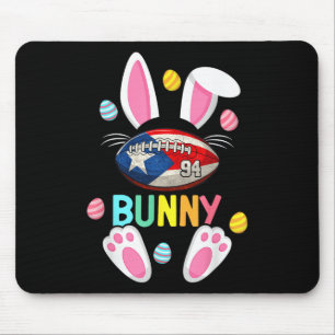 Bunny Ears American Footll Fan Funny Easter Bunny  Mouse Pad