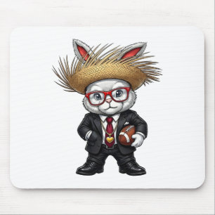 Bunny Ears American Footll Funny Easter Bunny Men Mouse Pad