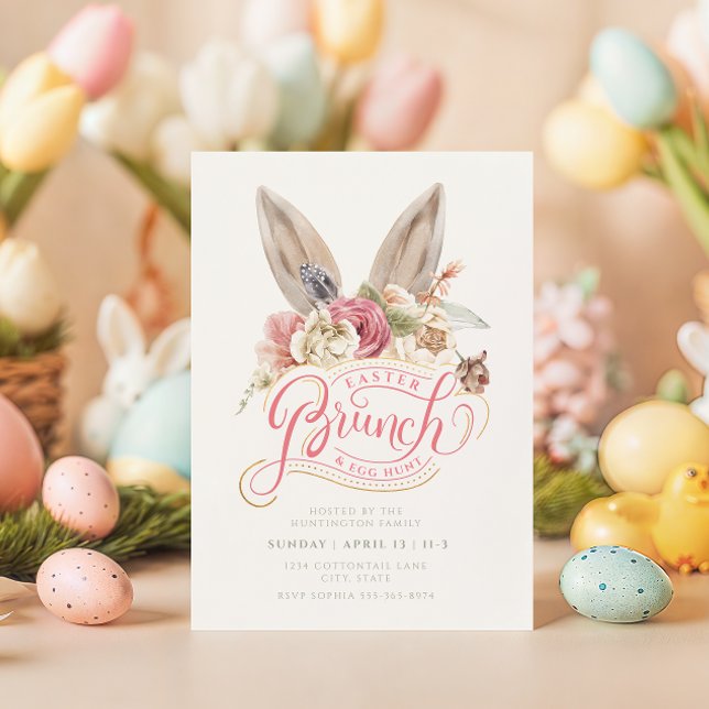 Bunny Ears | Easter Brunch & Egg Hunt Invitation (Creator Uploaded)