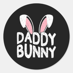 Bunny Ears Easter Family Matching Dad Fathers Day Classic Round Sticker
