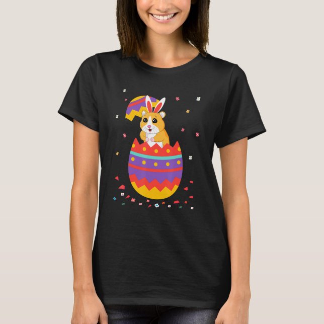 Bunny Ears Eggs Costume Cute Easter Day Graphic Ha T-Shirt (Front)