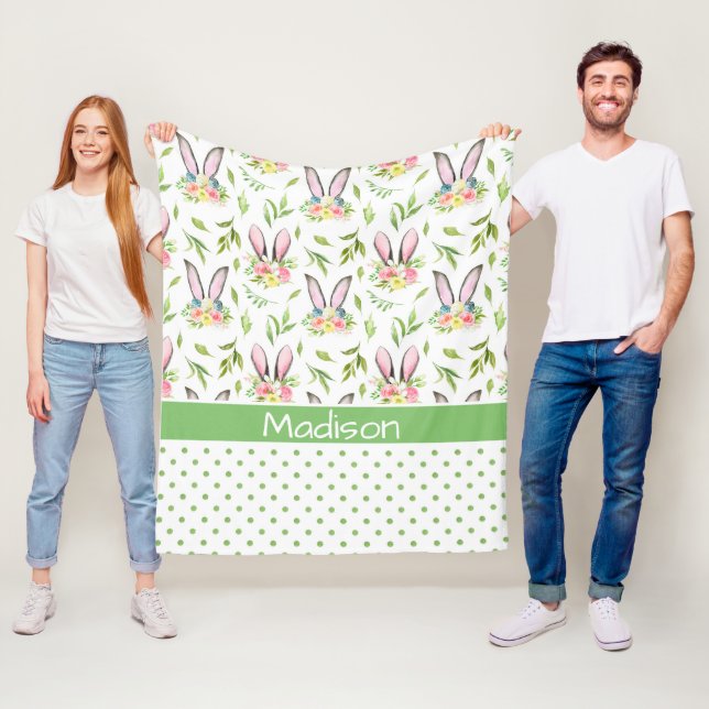 Bunny Ears & Eggs Fleece Blanket (In Situ)