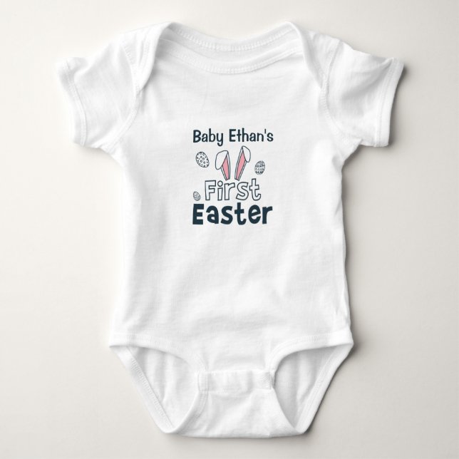 Bunny Ears First Easter Baby Bodysuit (Front)