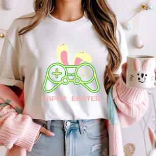  Bunny Ears Game Controller Tee; Gamer Easter T-Shirt