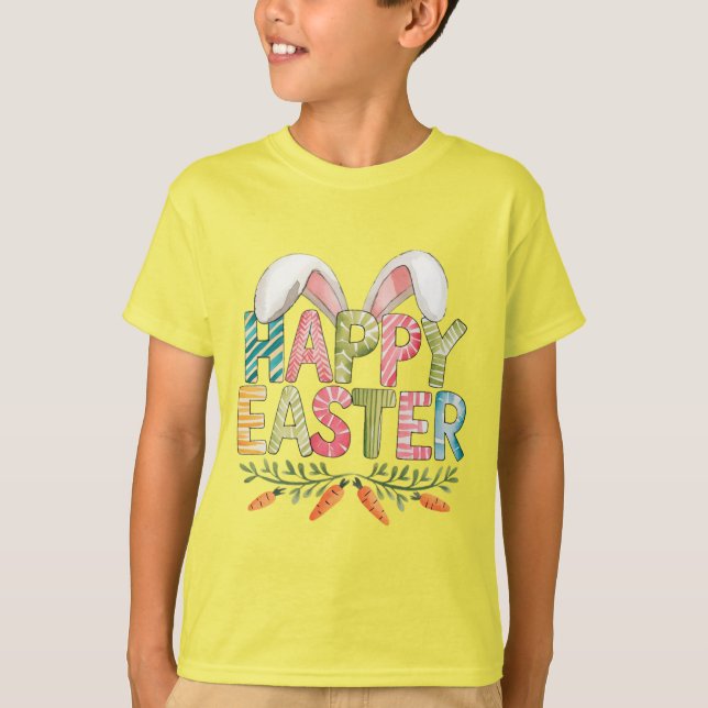 Bunny Ears Happy Easter T-Shirt (Front)