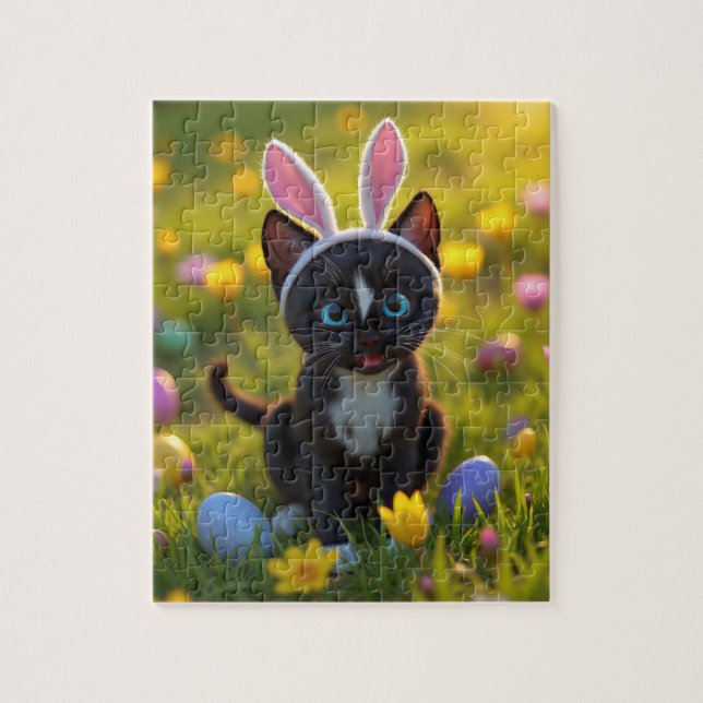 Bunny Ears & Purrs: Felini’s Easter Play Jigsaw Puzzle (Vertical)