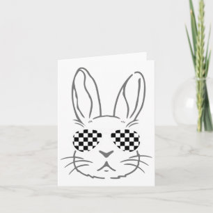 Bunny Ears Retro Sungles Funny Easter Race Car Che Card
