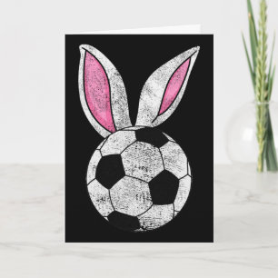 Bunny Ears Soccer Happy Easter Boys Girls  Card