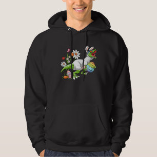 Bunny Easter Basket Stuffers Easter Dinosaur  Boys Hoodie