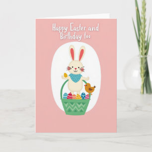 Bunny Easter Birthday Wish Card