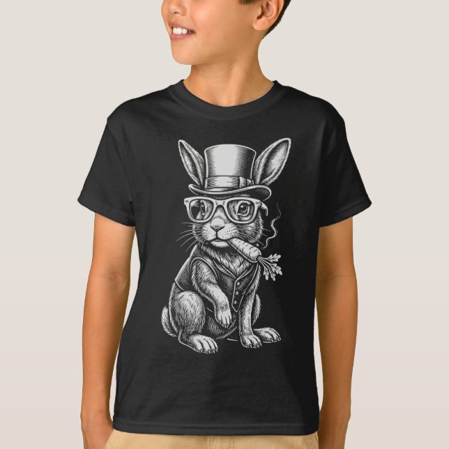 Bunny Easter Carrot Like A Cigarette Funny Easter  T-Shirt (Front)