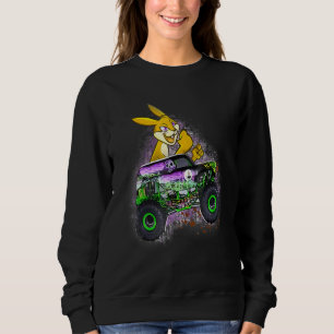 Bunny Easter Day Monster Truck Love Rabbit Toddler Sweatshirt