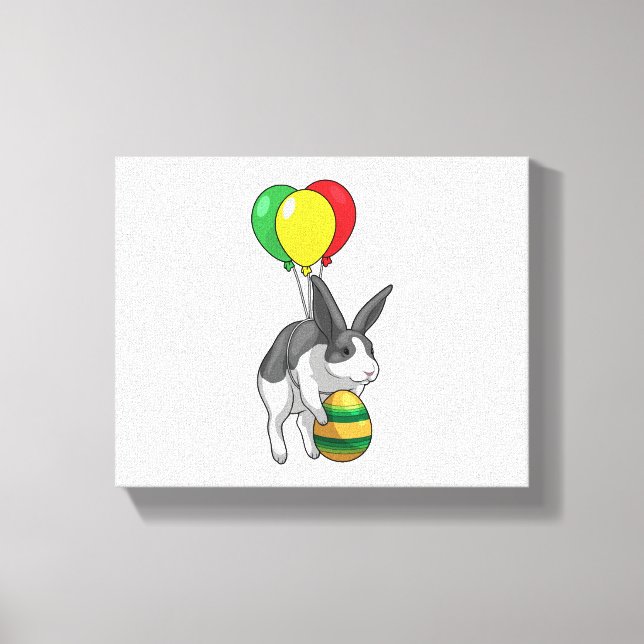 Bunny Easter Easter egg Balloons Canvas Print (Front)