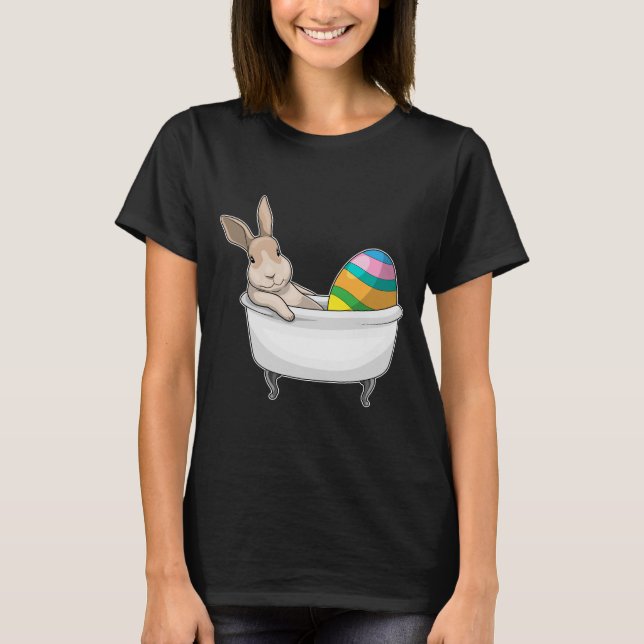 Bunny Easter Easter egg Bathtub T-Shirt (Front)