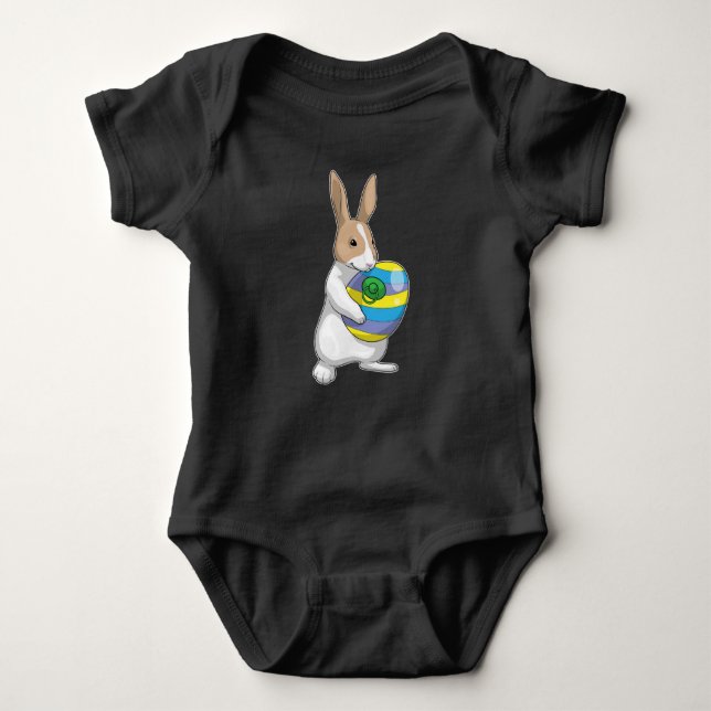 Bunny Easter Easter egg Pacifier Baby Bodysuit (Front)