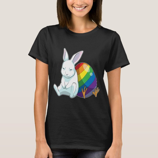 Bunny Easter Easter egg Rainbow T-Shirt (Front)