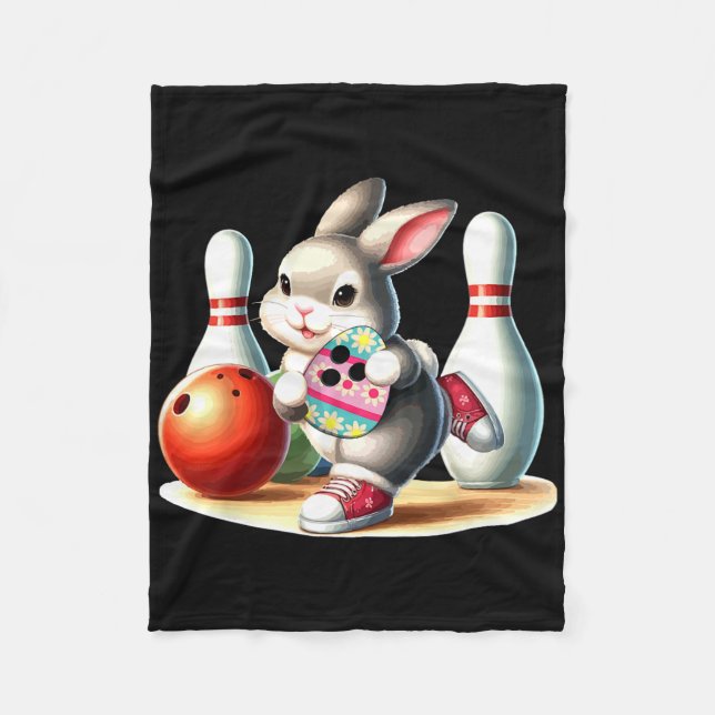 Bunny Easter Egg Costume Bowling Player Costume Ki Fleece Blanket (Front)