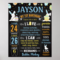 Bunny Easter Egg hunting Birthday board