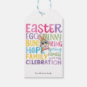 Bunny Easter Gift Tag, Personalised EasterBunny Tags