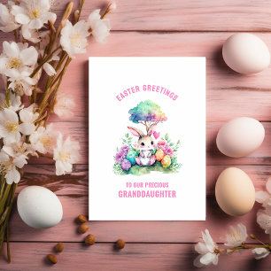 Bunny Easter Greetings to Granddaughter Card