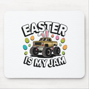 Bunny Easter Is My Jam Truck Easter Eggs Kids Boys Mouse Pad