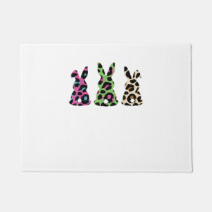 Bunny Easter Leopard Plaid Buffalo Rabbit Easter D Doormat