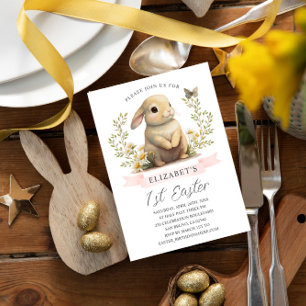 Bunny Easter Wild One Birthday Party Invitation