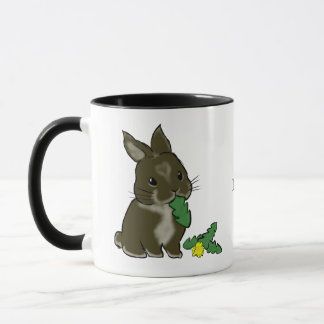 Bunny eating dandelion mug